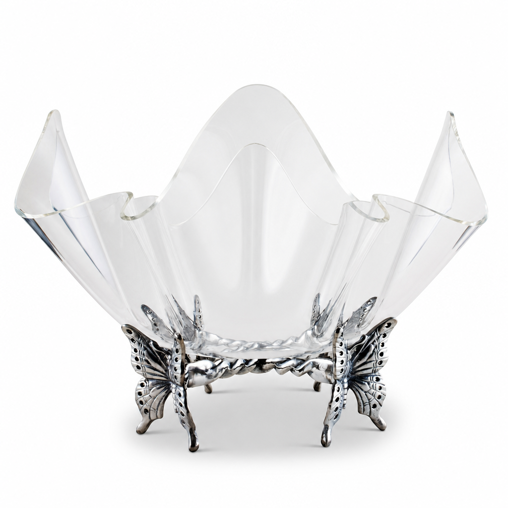 Butterfly Stand Acrylic Bowl 14