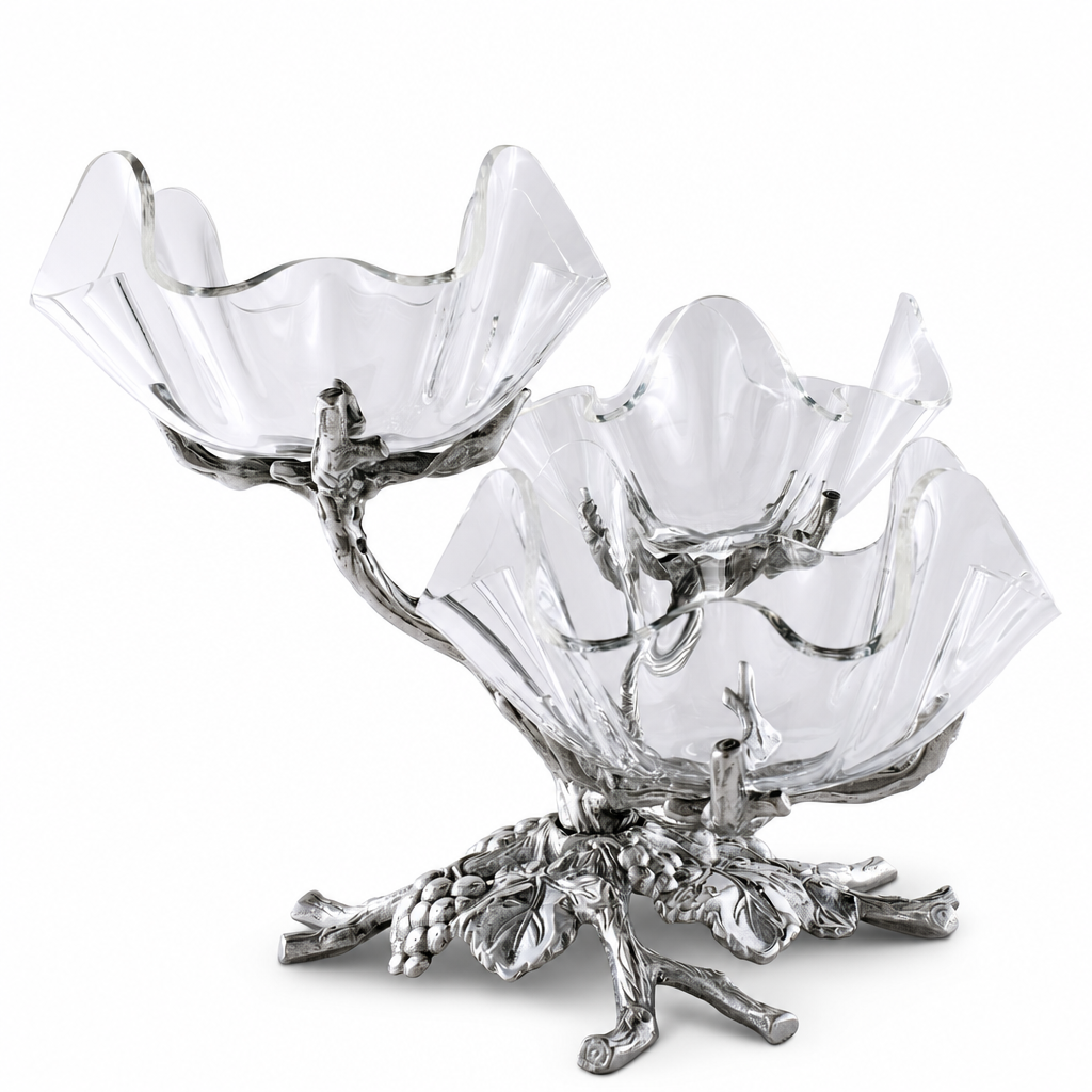 Grape Acrylic Bowls 3-Tiered Stand