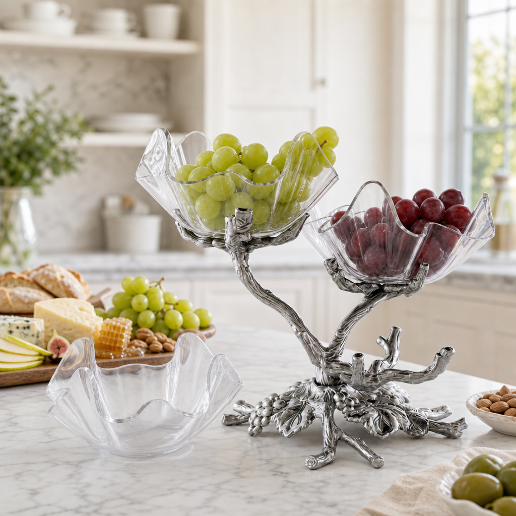 Grape Acrylic Bowls 3-Tiered Stand