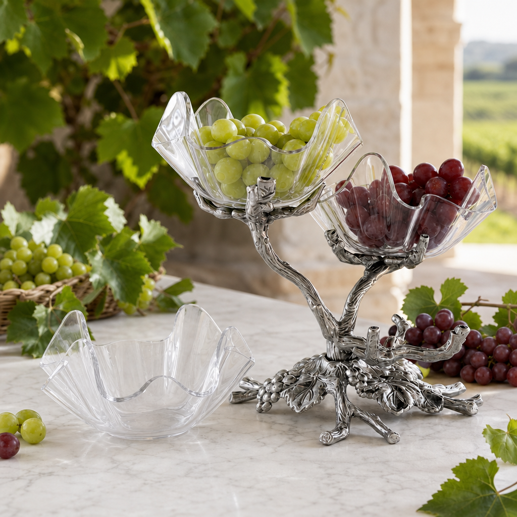 Grape Acrylic Bowls 3-Tiered Stand