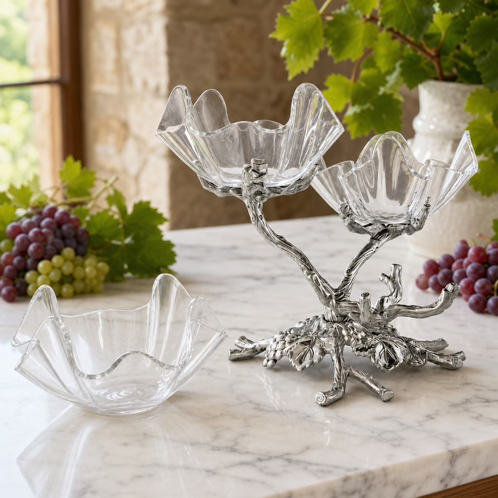 Grape Acrylic Bowls 3-Tiered Stand