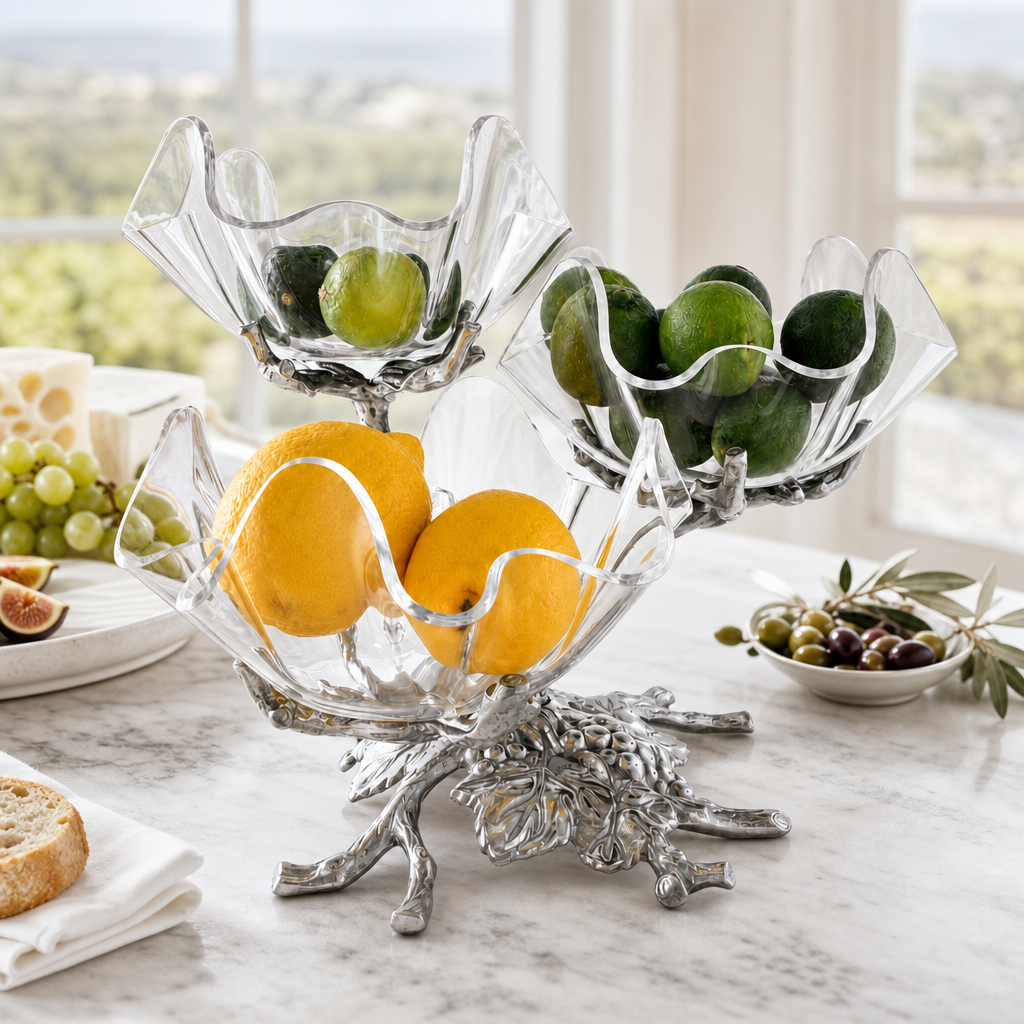 Grape Acrylic Bowls 3-Tiered Stand