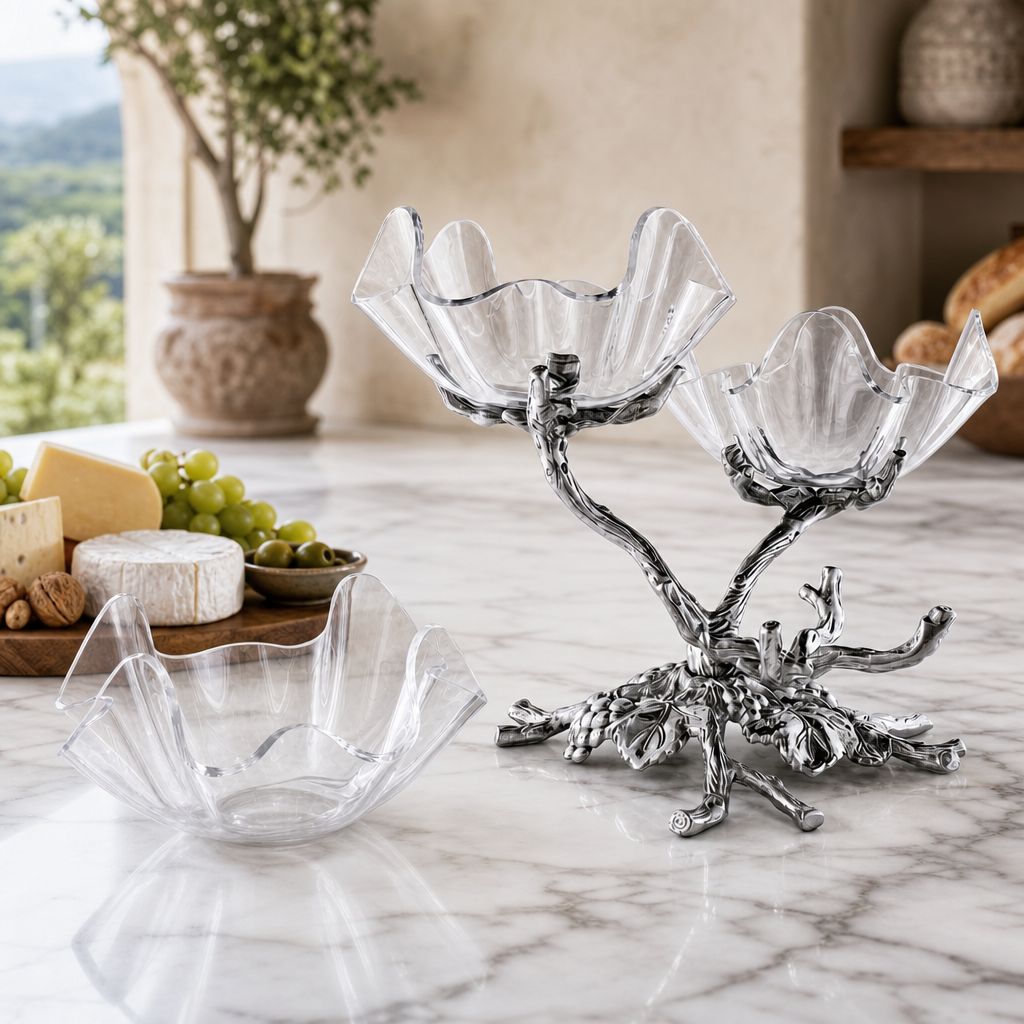 Grape Acrylic Bowls 3-Tiered Stand