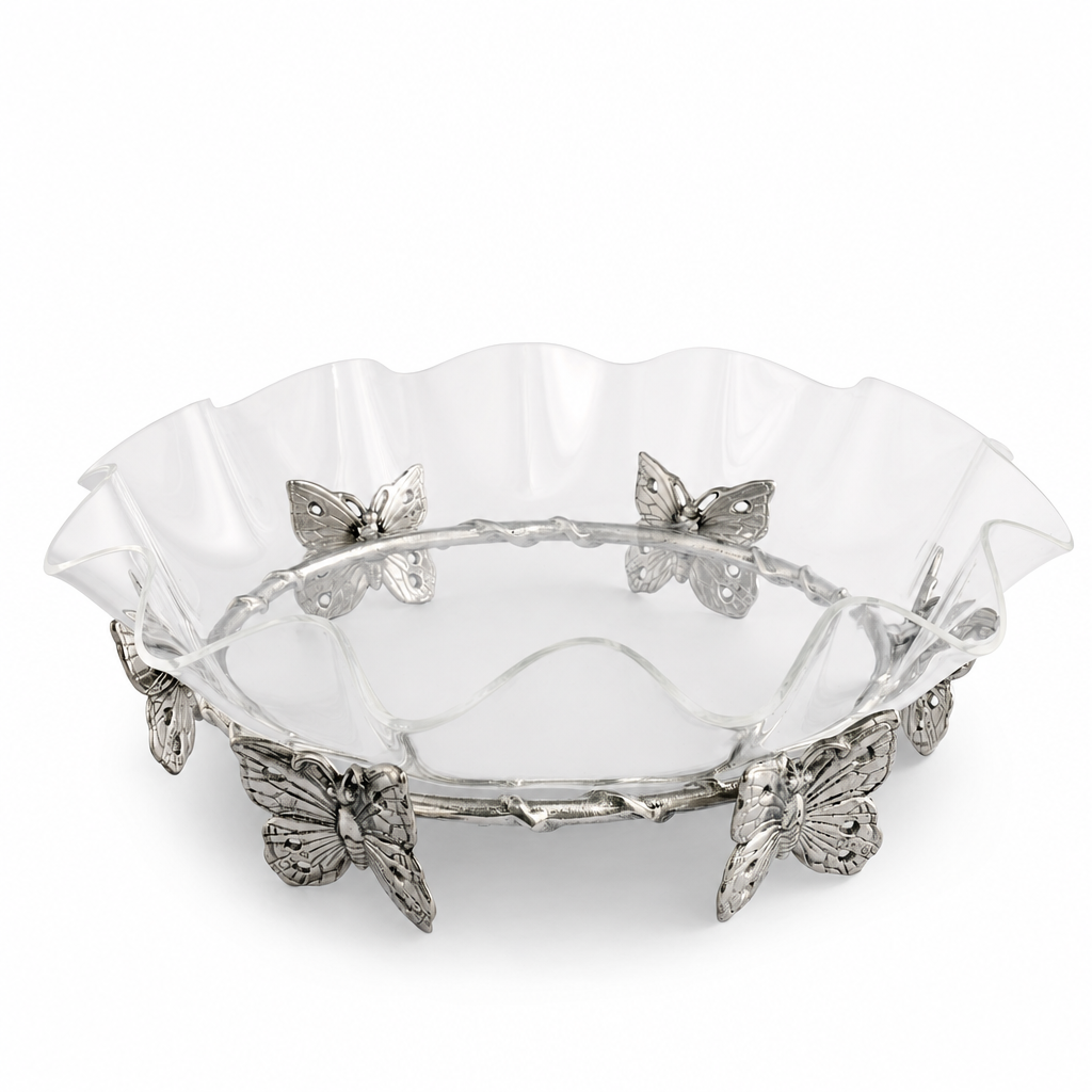 Butterfly Stand Acrylic Bowl 16