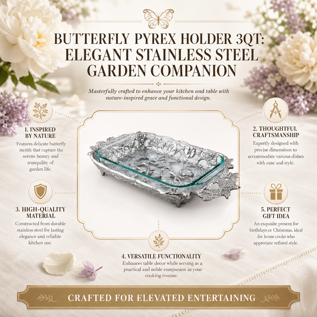 Butterfly Pyrex Holder 3qt
