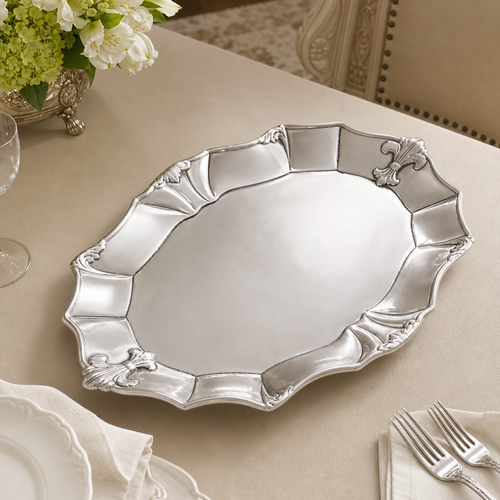 Fleur-De-Lis Oval Platter