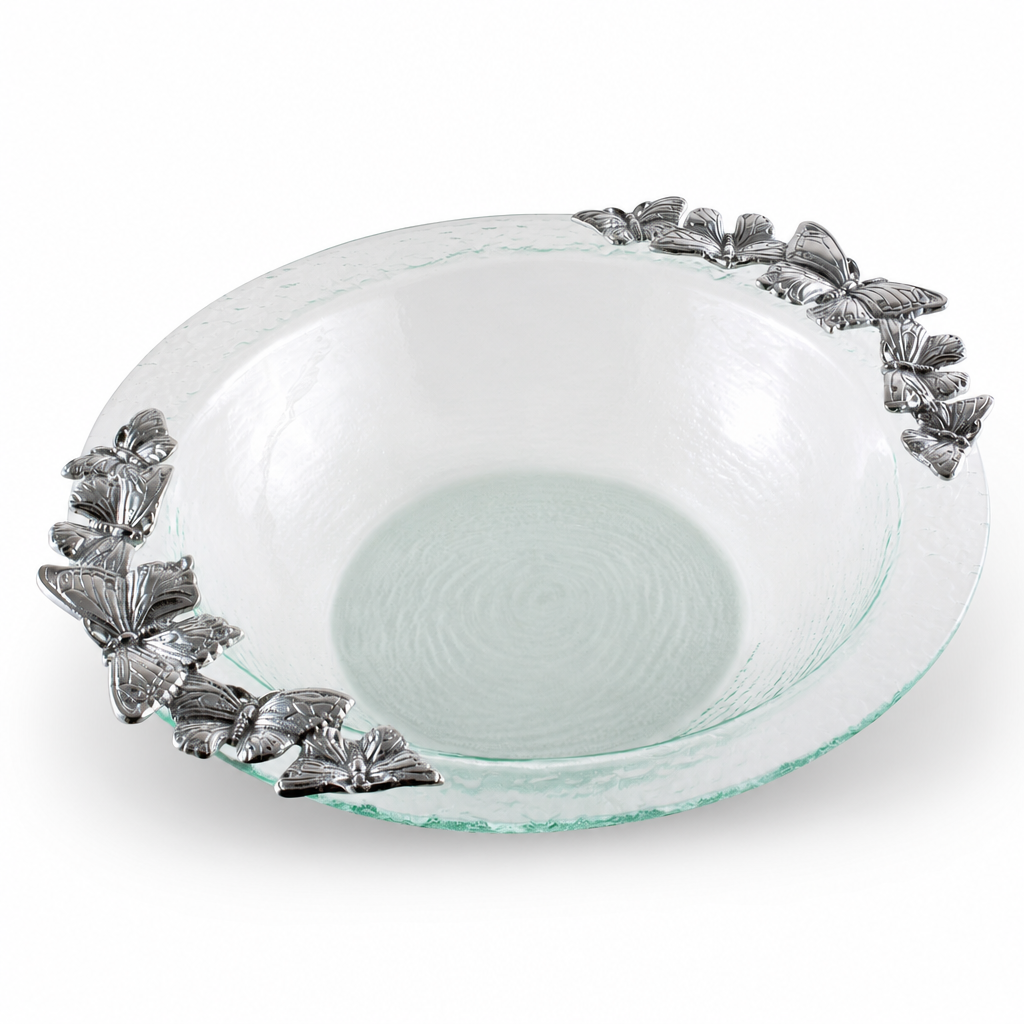 Butterfly Glass Salad Bowl
