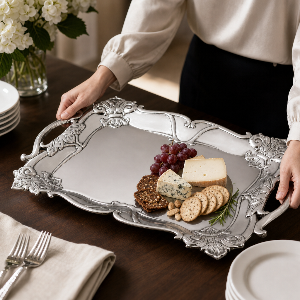 Fleur-De-Lis Rectangle Tray