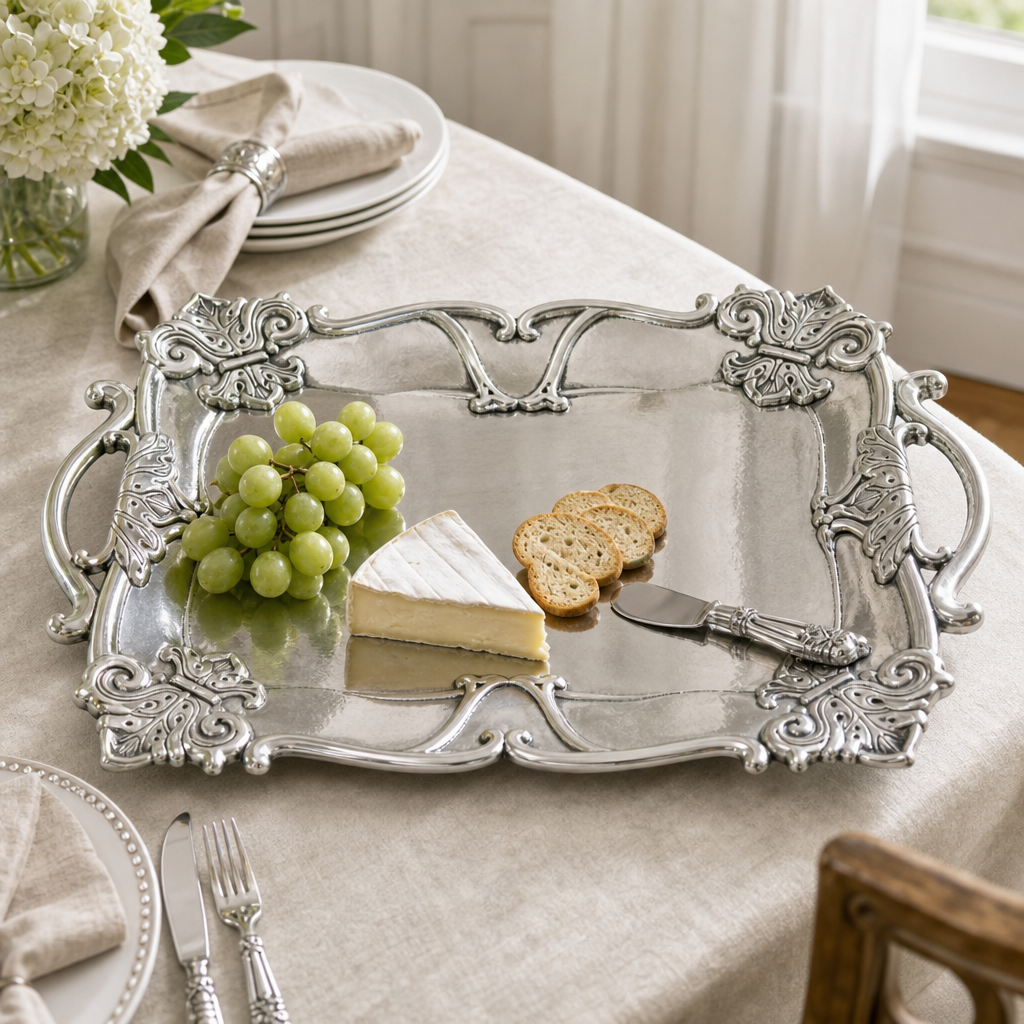 Fleur-De-Lis Rectangle Tray