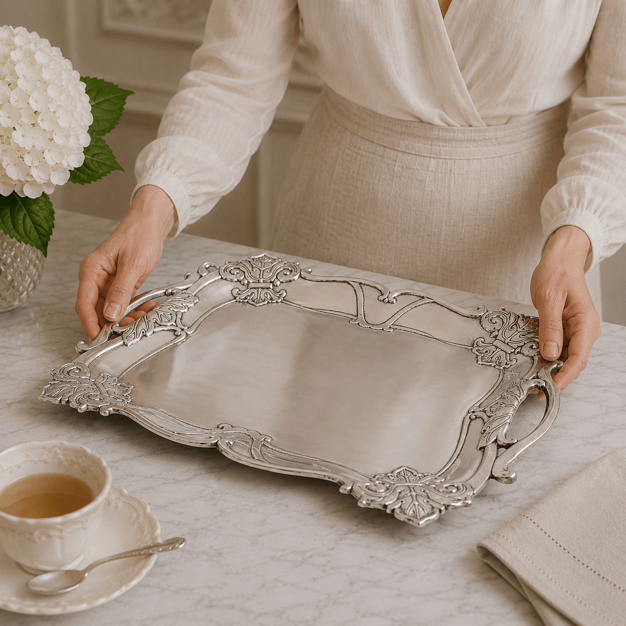 Fleur-De-Lis Rectangle Tray