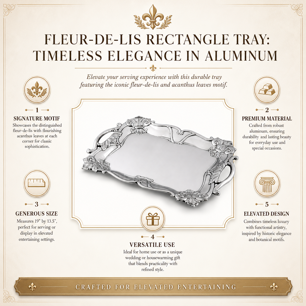 Fleur-De-Lis Rectangle Tray