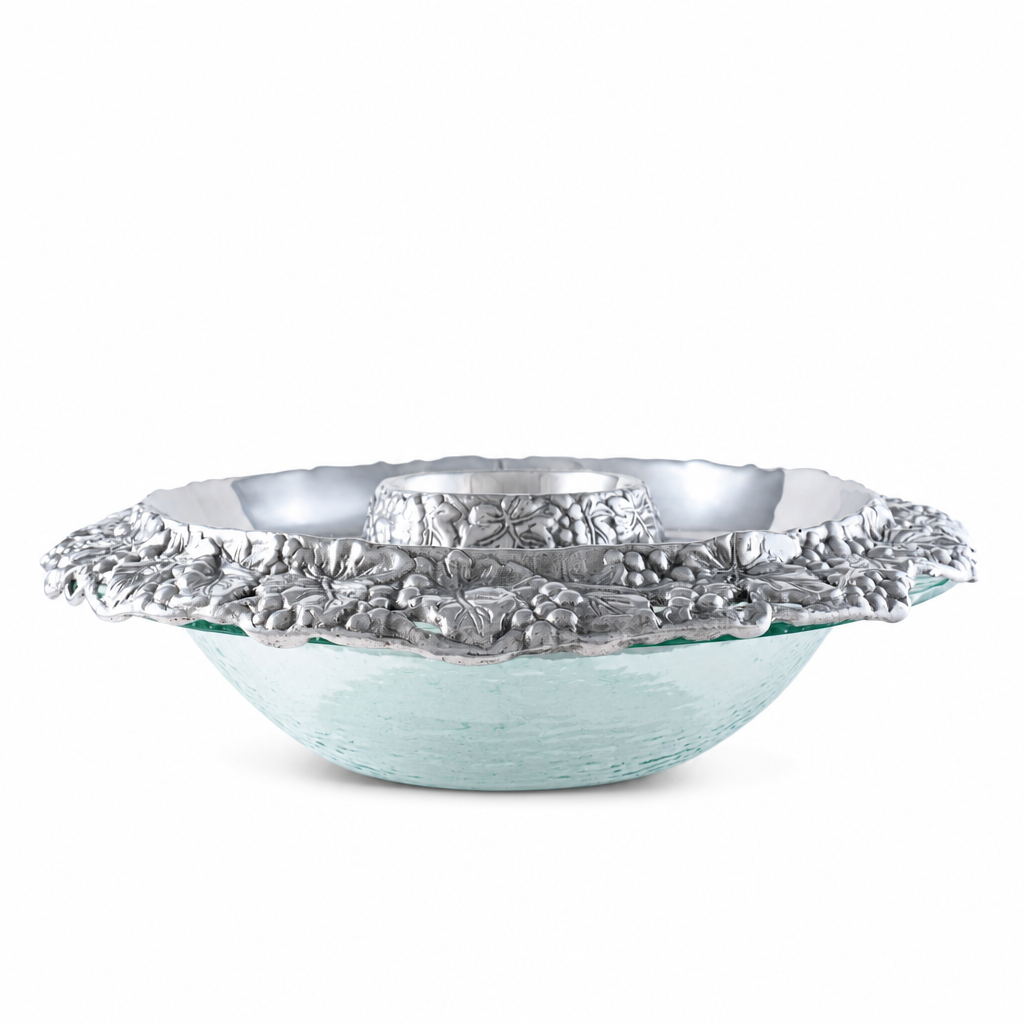 Chilling Appetizer and Seafood Serving Bowl - Grape Pattern