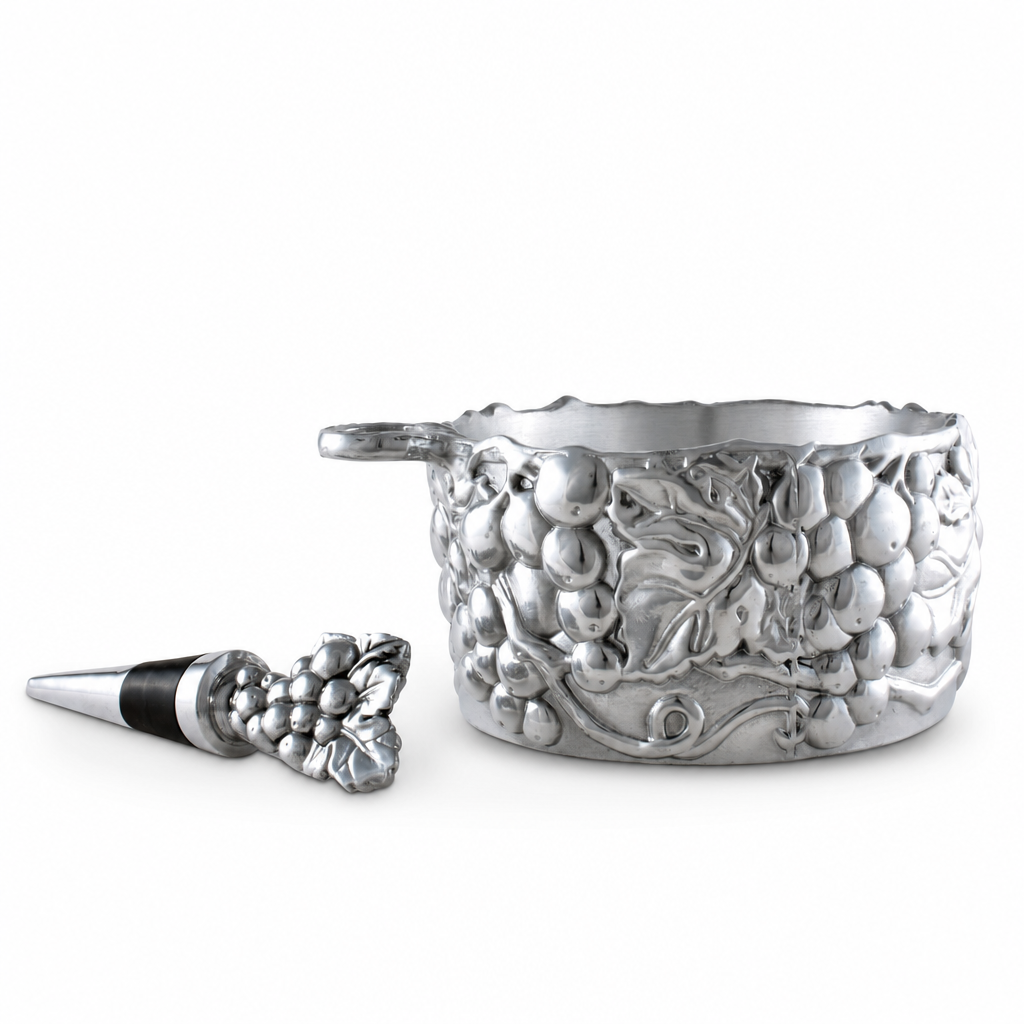 Grape Wine Caddy and Stopper Set
