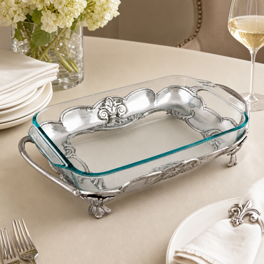Fleur-De-Lis Pyrex Holder 3qt