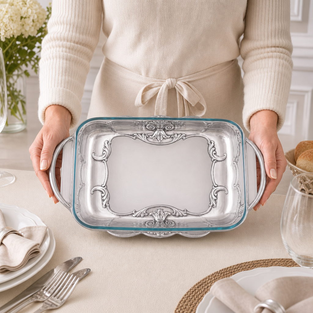 Fleur-De-Lis Pyrex Holder 3qt
