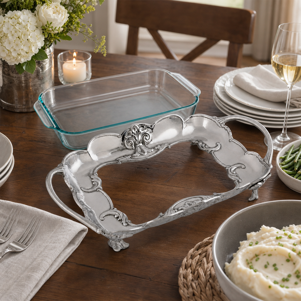Fleur-De-Lis Pyrex Holder 3qt