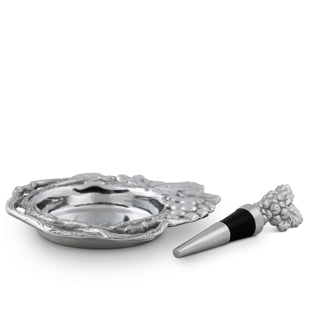 Grape Wine Coaster and Stopper Set