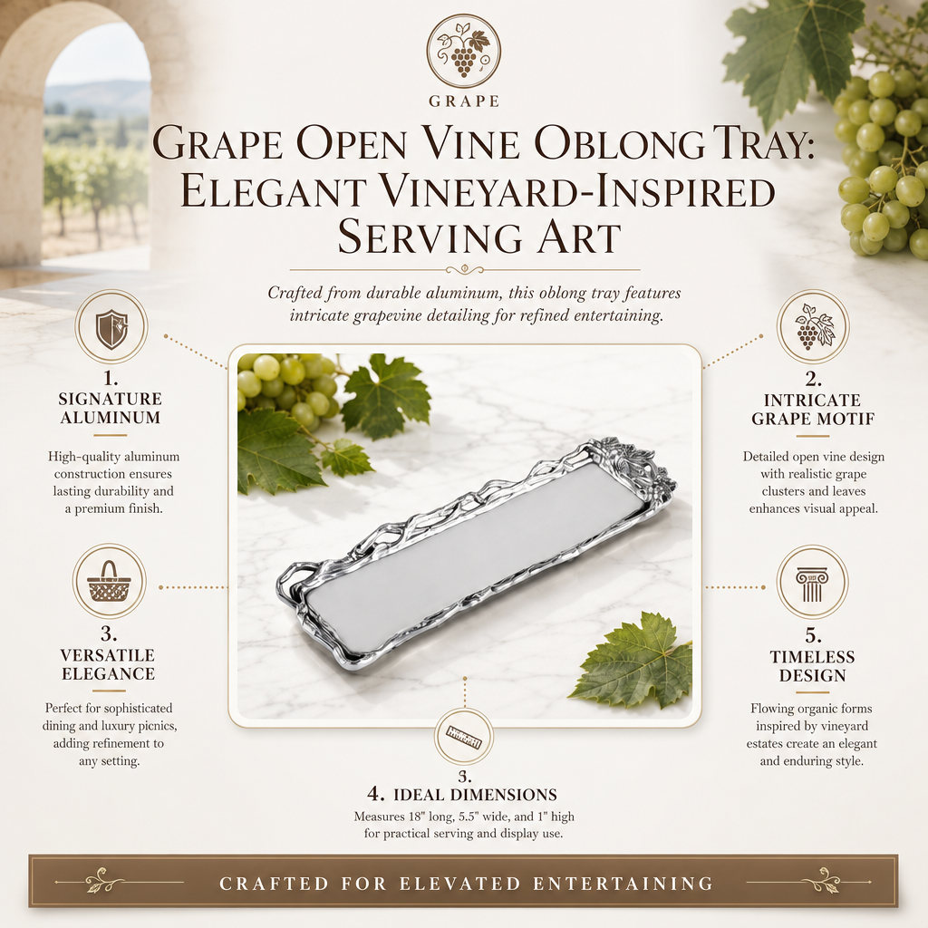 Grape Open Vine Oblong Tray