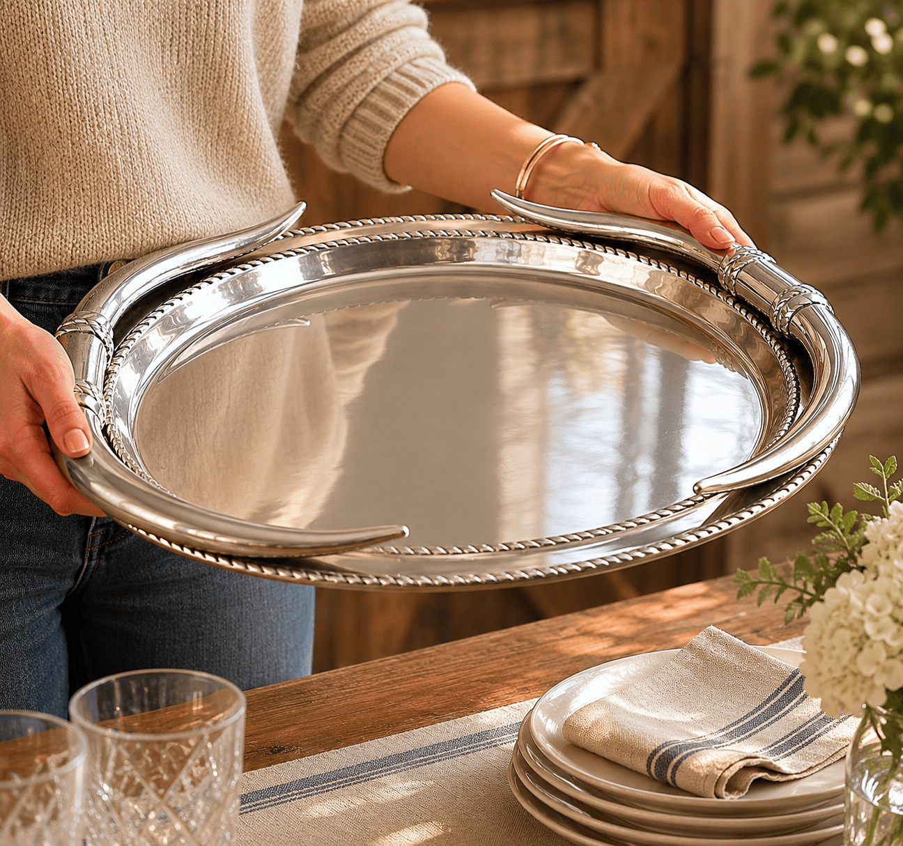 Longhorn Oval Platter