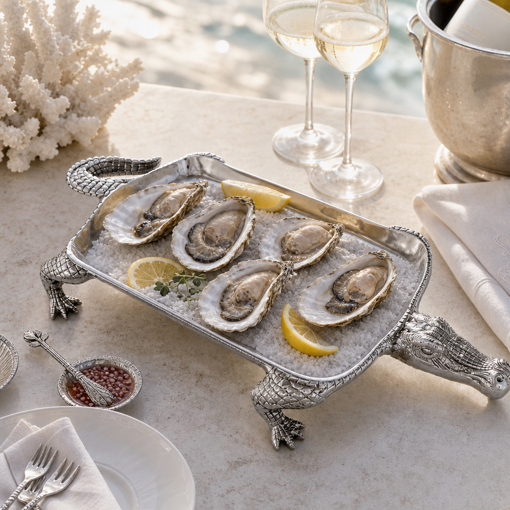 Alligator Figural Platter