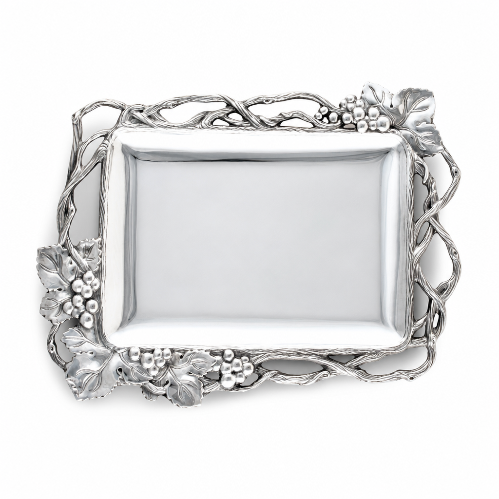 Grape Open Vine Rectangle Tray