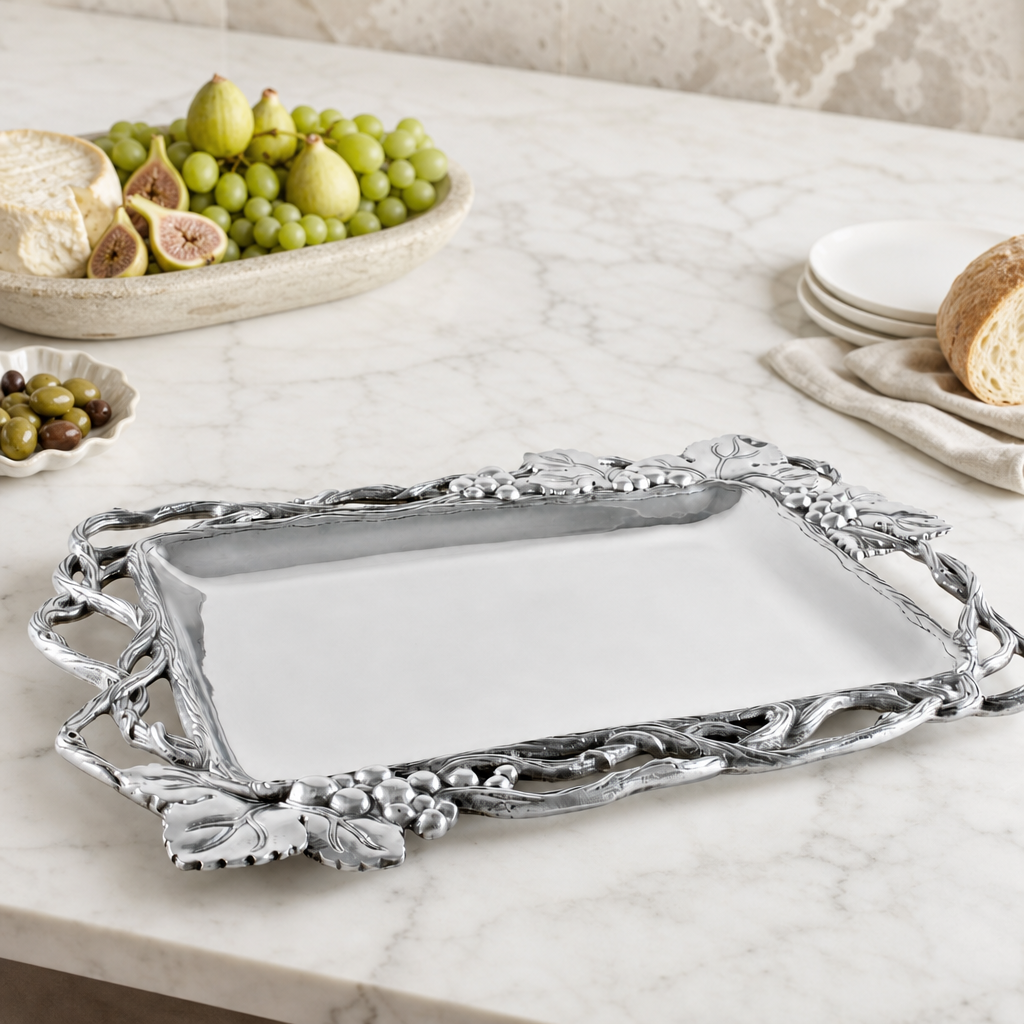 Grape Open Vine Rectangle Tray