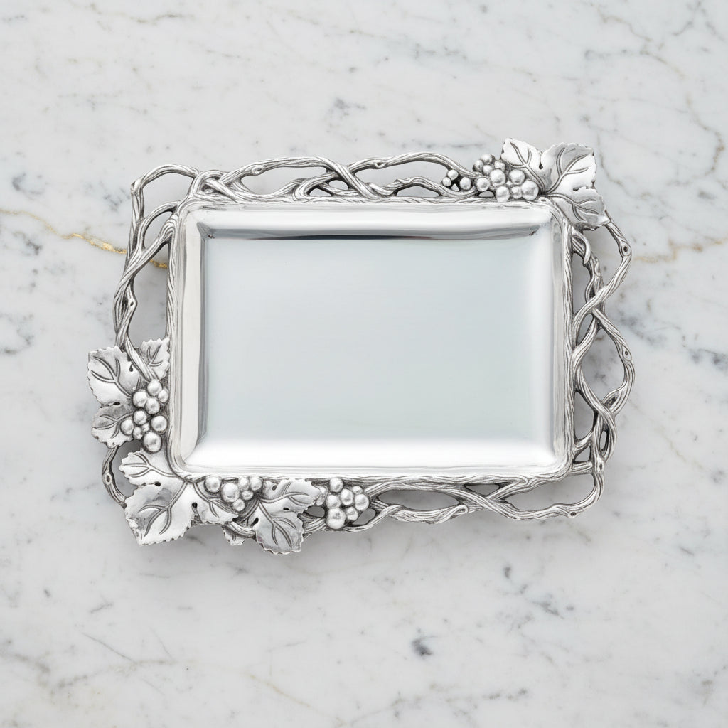 Grape Open Vine Rectangle Tray
