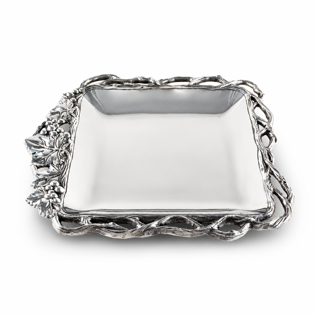 Grape Open Vine Square Tray 12