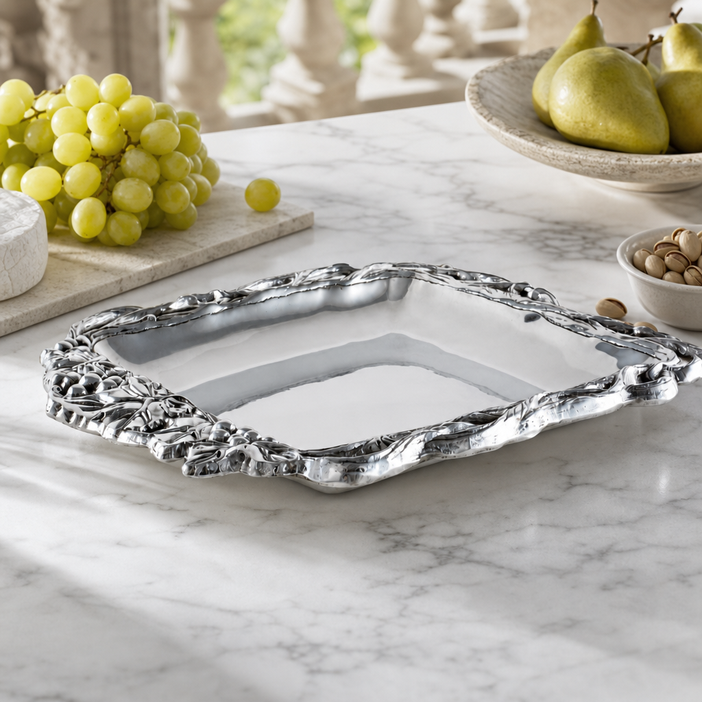 Grape Open Vine Square Tray 12