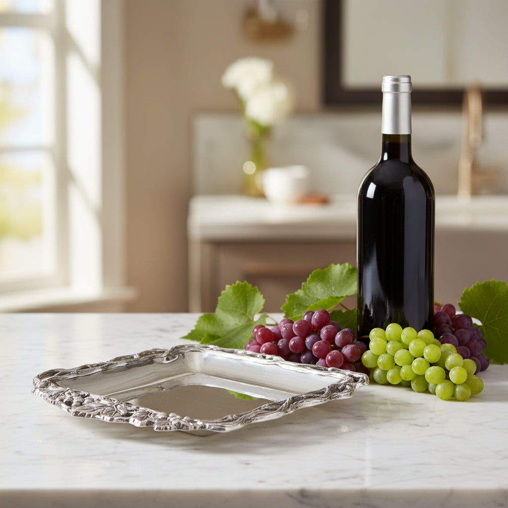 Grape Open Vine Square Tray 12