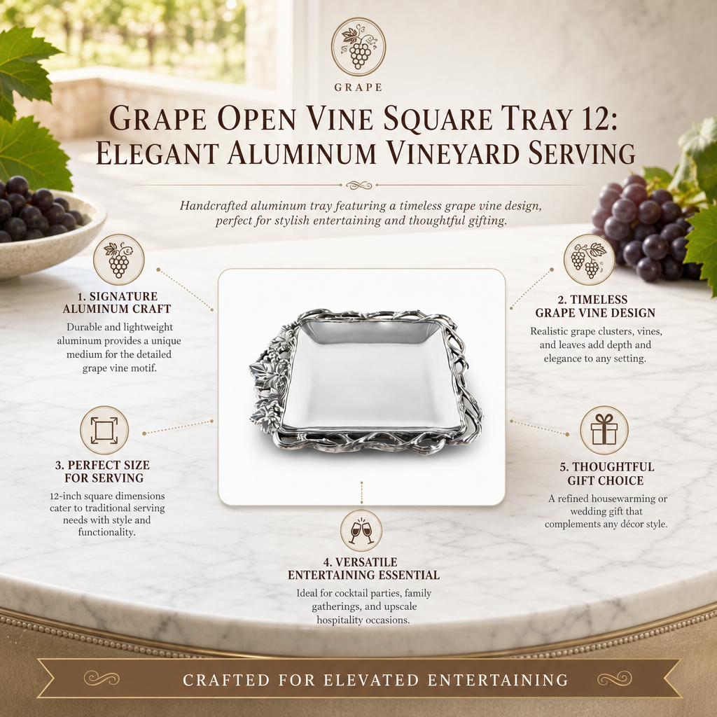 Grape Open Vine Square Tray 12