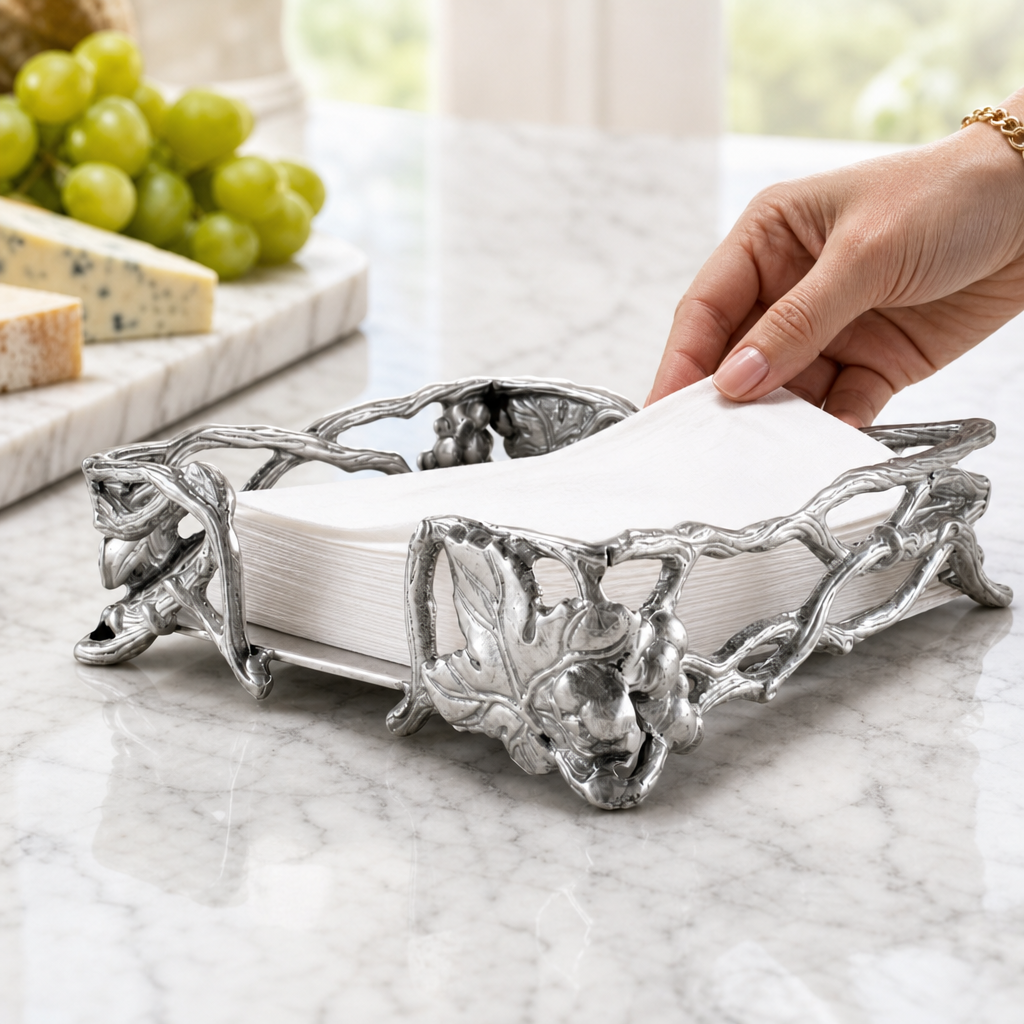 Grape Open Vine Napkin Box