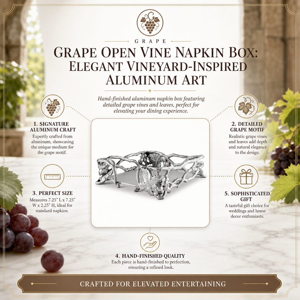 Grape Open Vine Napkin Box