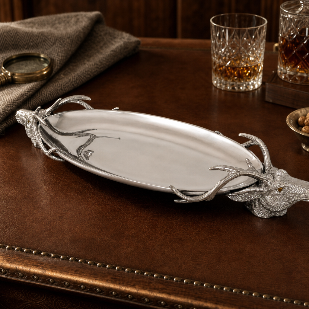 Deer Head Centerpiece Tray