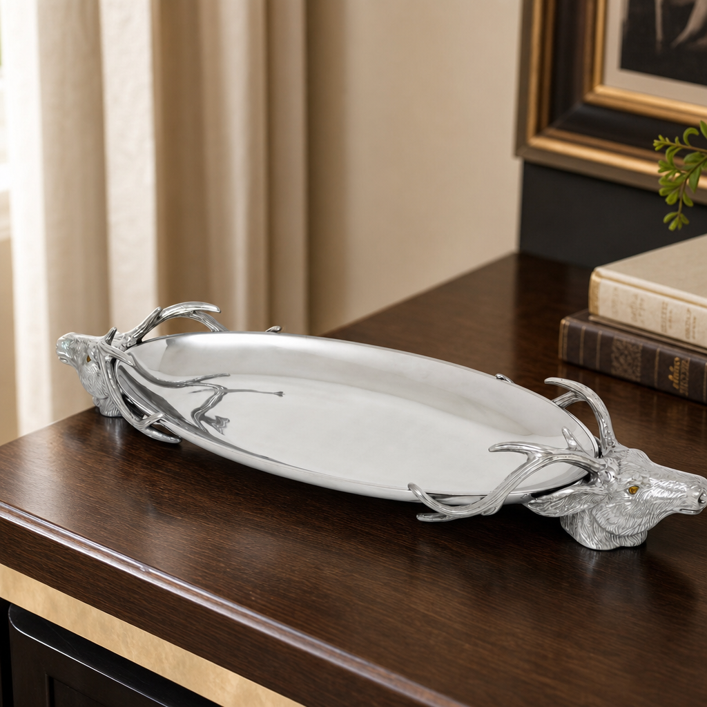 Deer Head Centerpiece Tray