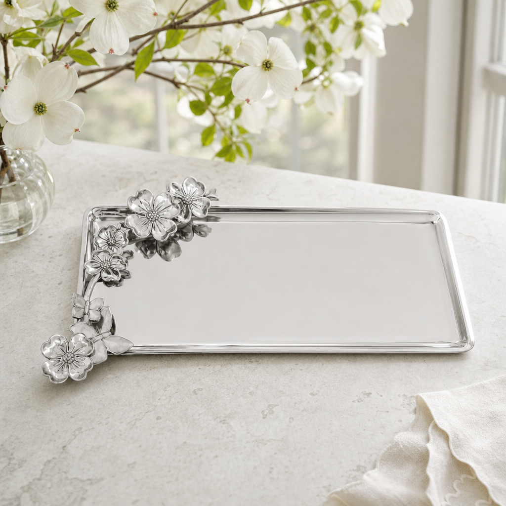 Butterfly Oblong Dogwood Tray