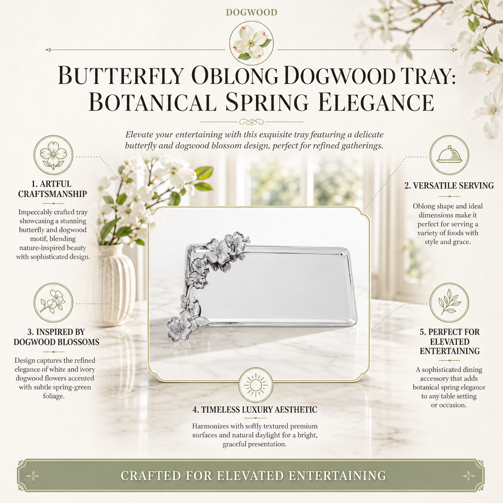 Butterfly Oblong Dogwood Tray
