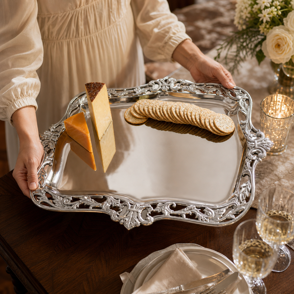 Fleur-De-Lis Acanthus Platter