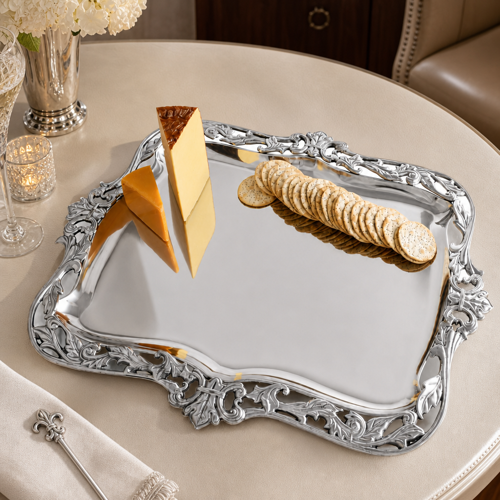 Fleur-De-Lis Acanthus Platter