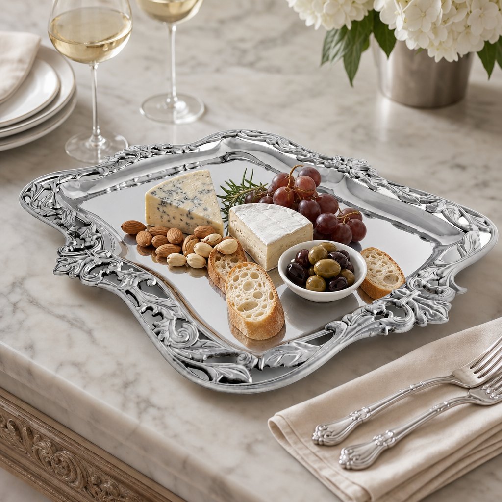 Fleur-De-Lis Acanthus Platter