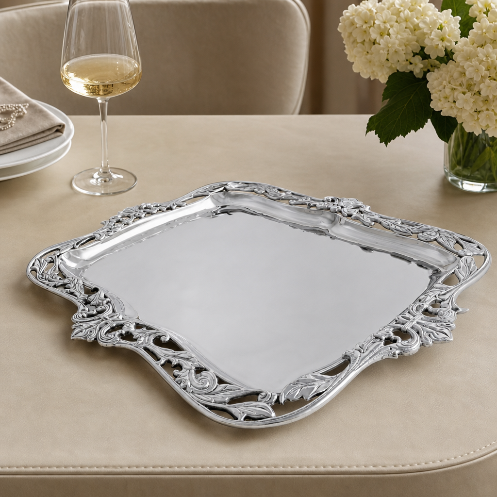 Fleur-De-Lis Acanthus Platter