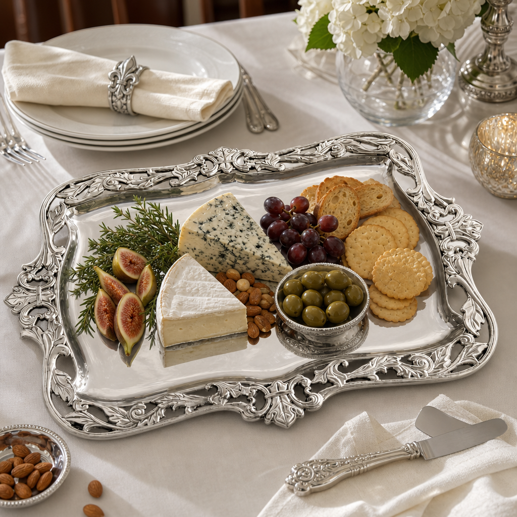 Fleur-De-Lis Acanthus Platter