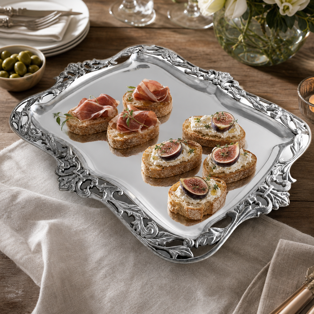 Fleur-De-Lis Acanthus Platter