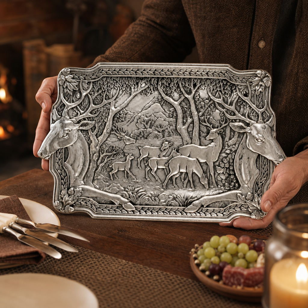 Elk Herd Oblong Tray