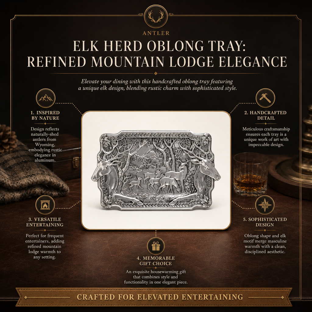 Elk Herd Oblong Tray