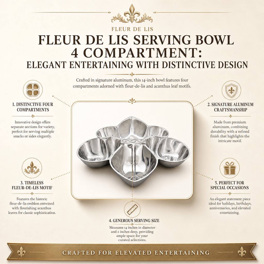 Fleur De Lis Serving Bowl 4 Compartment