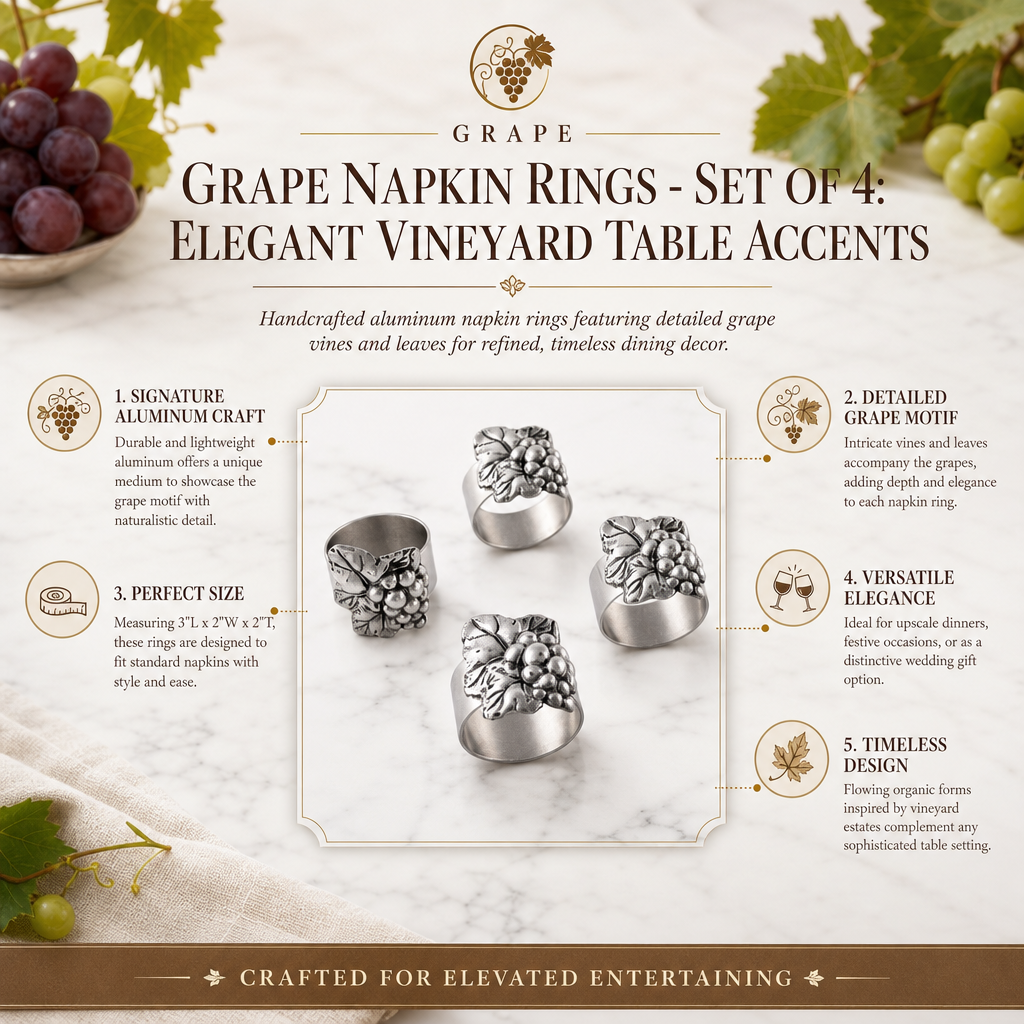 Grape Napkin Rings - set of 4