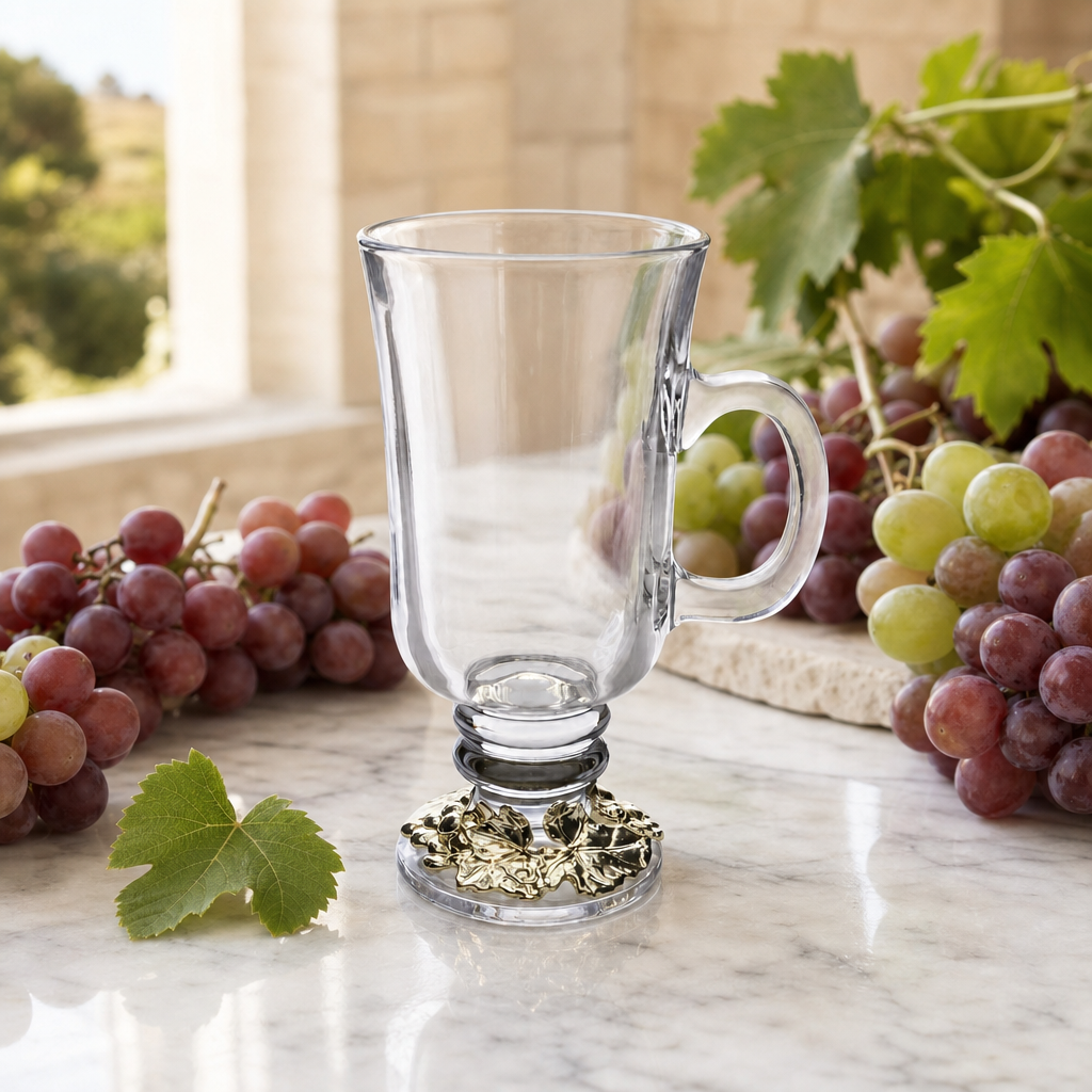 Grape 24k Gold Plated Glass Mugs