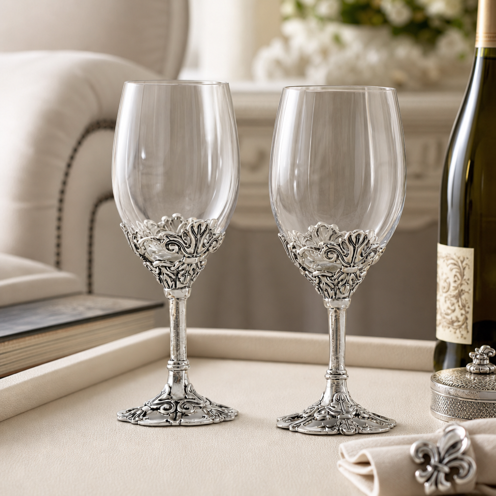 Fleur-De-Lis Wine Glasses