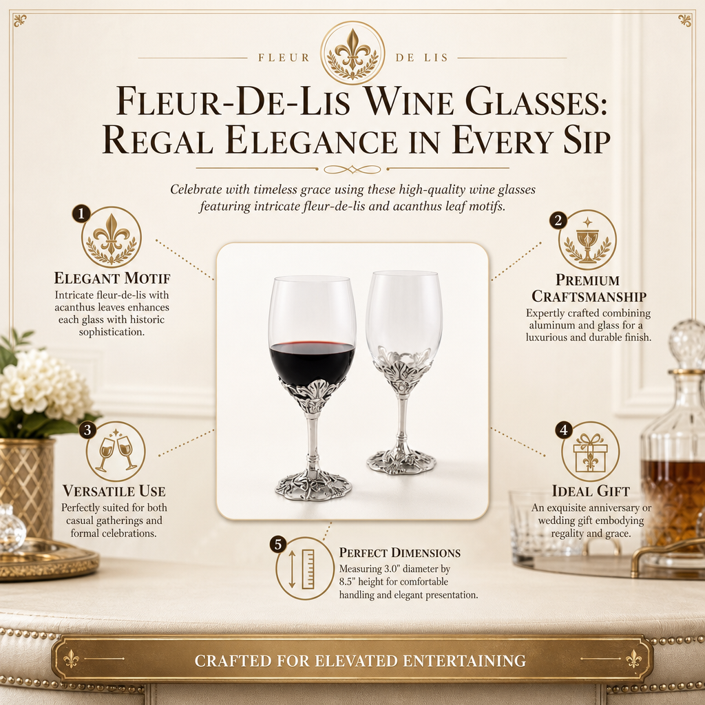 Fleur-De-Lis Wine Glasses